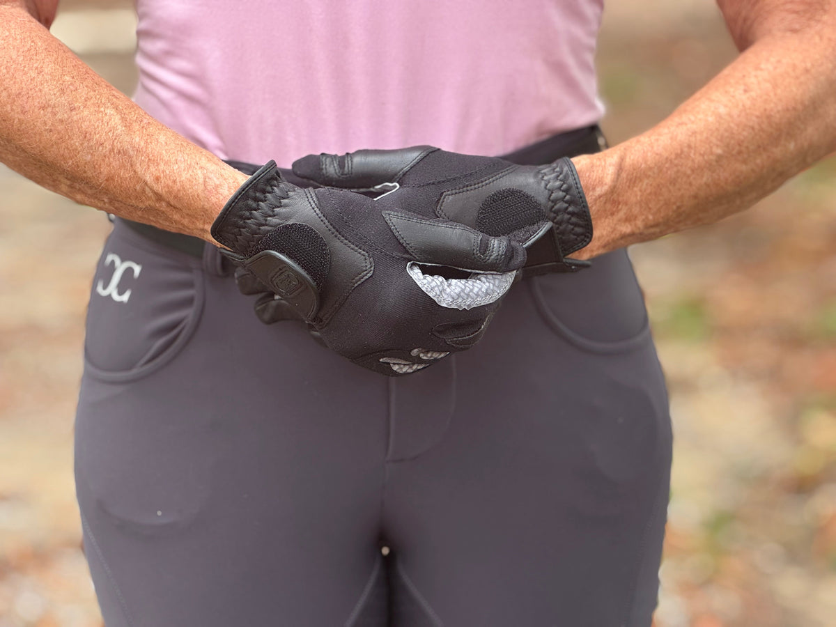 Correct Connect - Oil-Tac Copper Tech™️ Leather Premium Riding Glove in Black