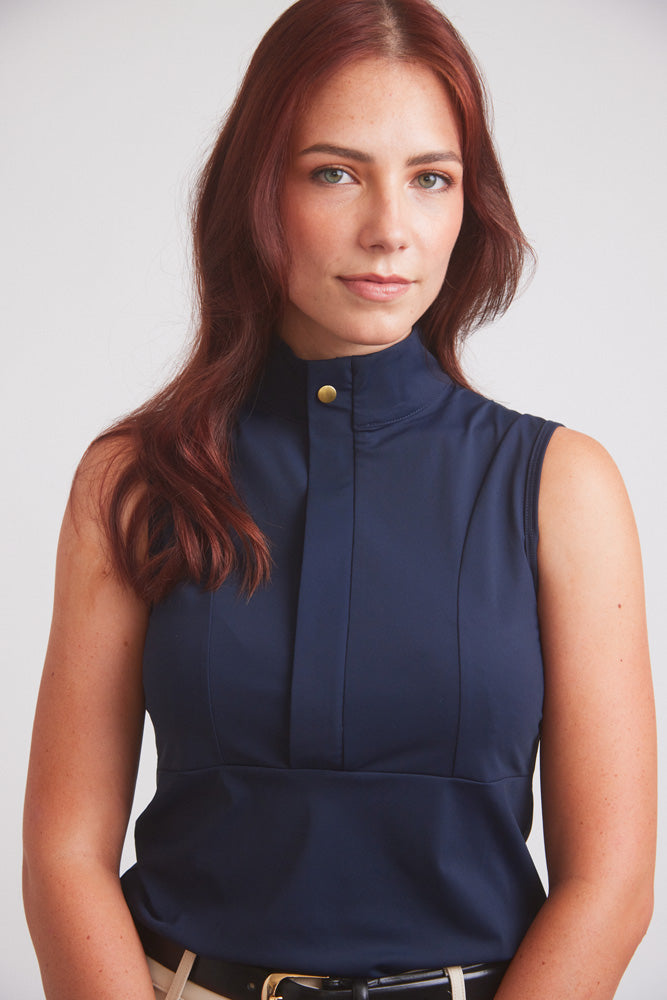 Solid Citizen Equestrian | Cameron | Sleeveless Zip Riding Top | Deep Navy