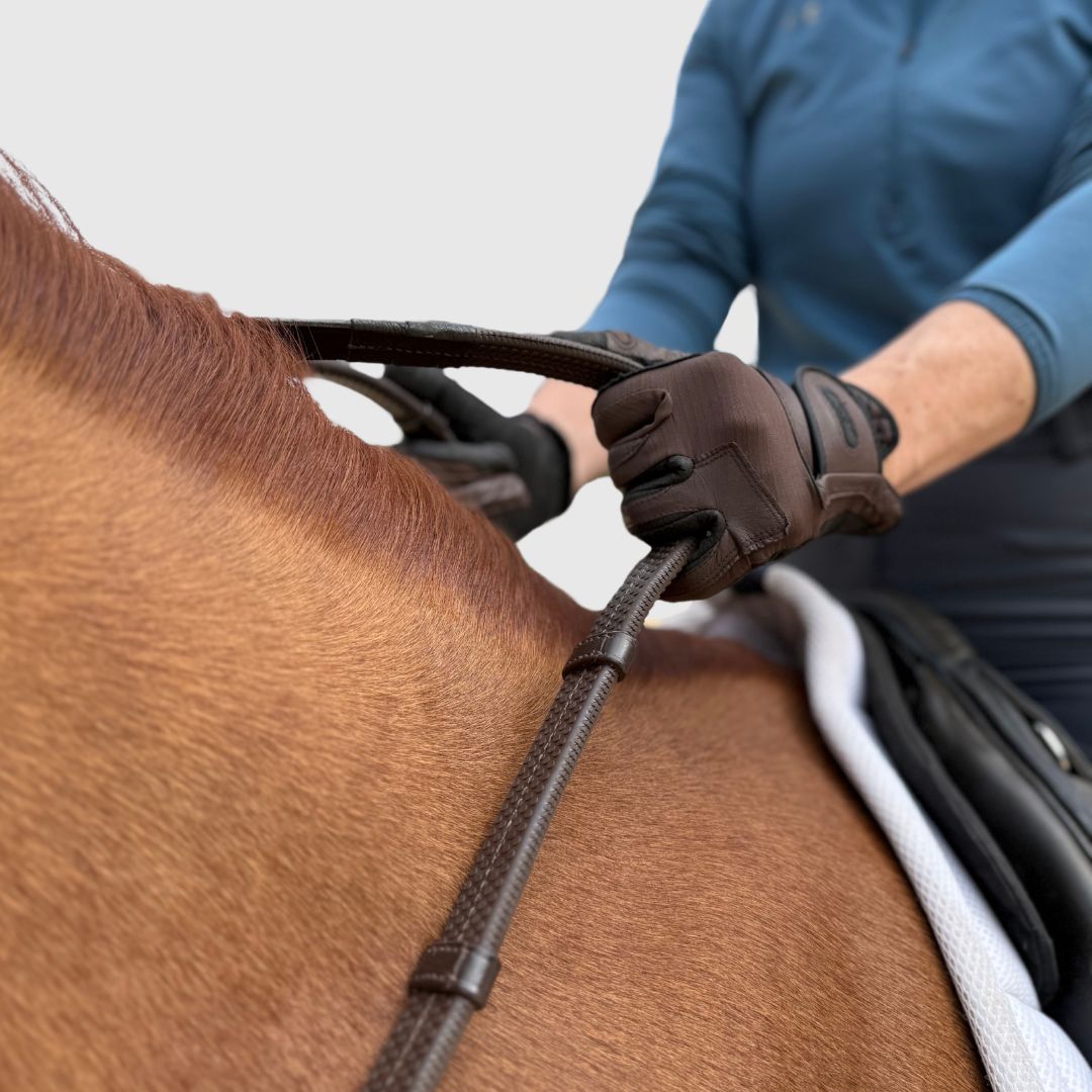 Correct Connect - Super Grip Reins - Heavy Rubber Rein for Ultimate Grip Hand Stops 5" (13cm) Apart