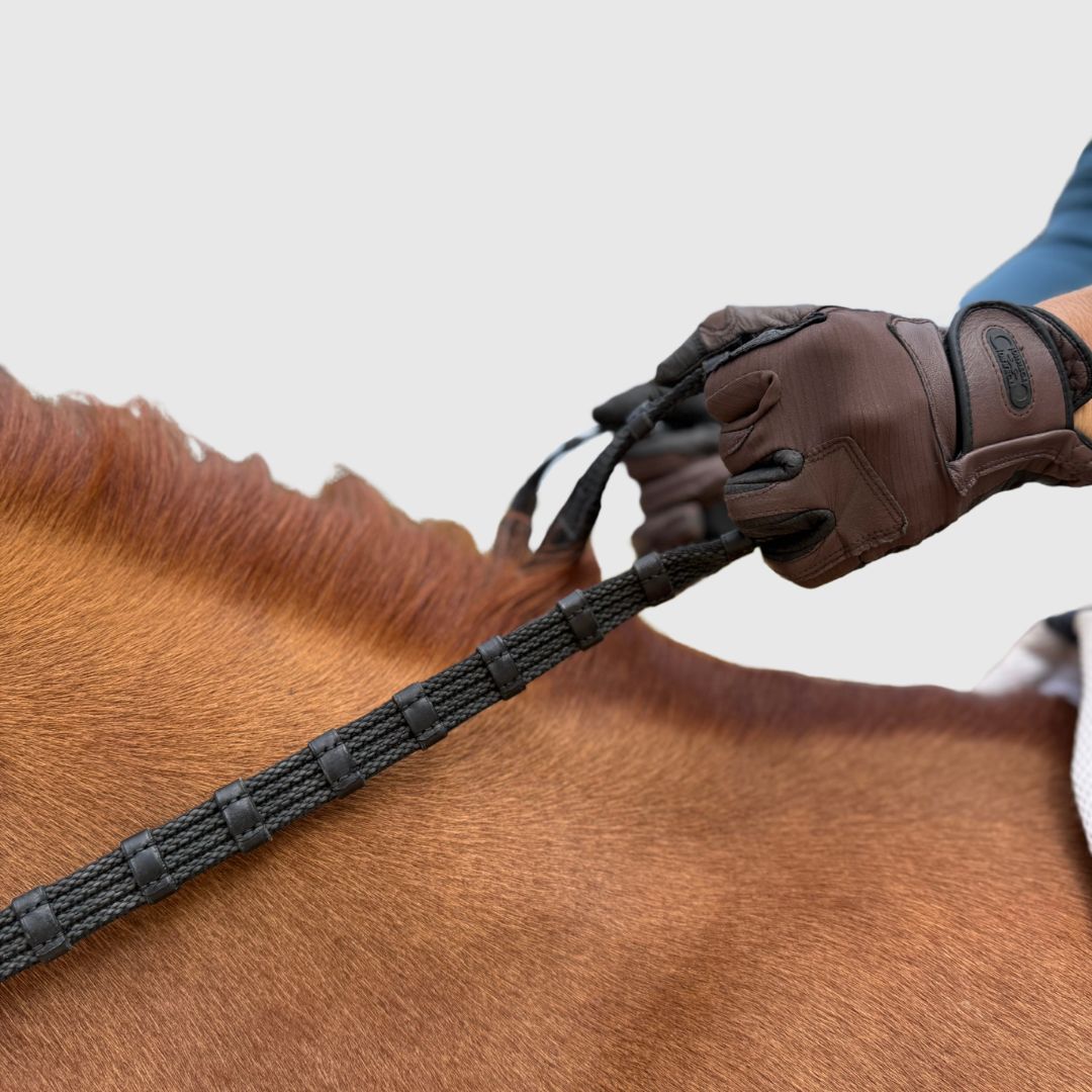 Correct Connect - Sure Grip Rubber Rein with 1" Hand Stop