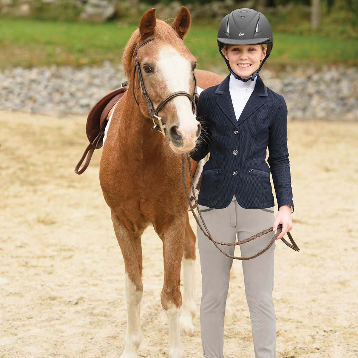 Ovation - Kids' Dynamic Knee Patch Breech - Navy