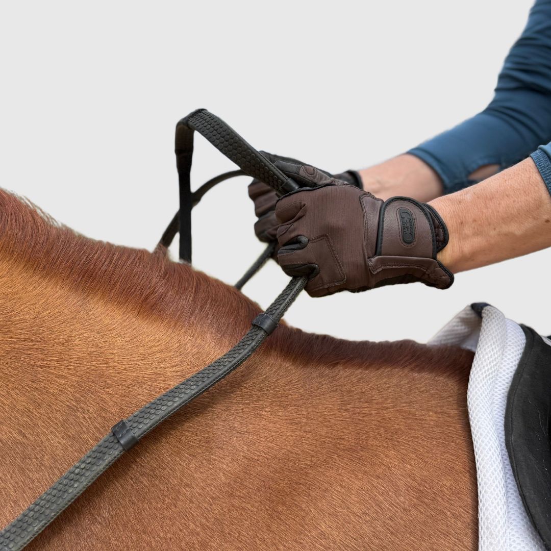 Correct Connect - Super Grip Reins - Heavy Rubber Rein for Ultimate Grip Hand Stops 5" (13cm) Apart