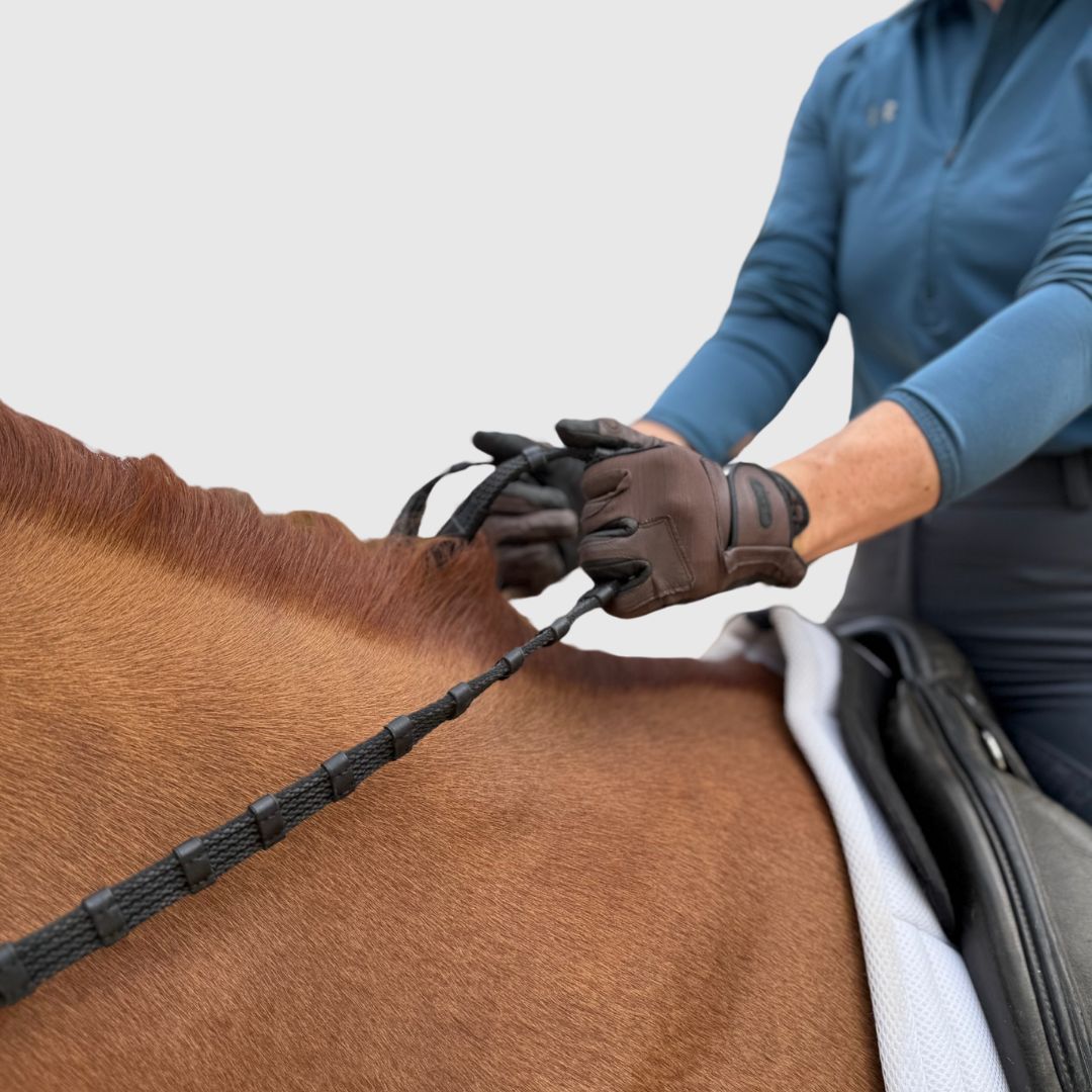 Correct Connect - Sure Grip Rubber Rein with 1" Hand Stop