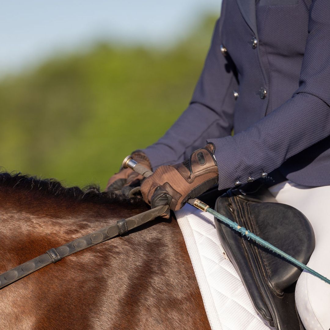 Correct Connect - Tackified Copper Tech™️ Leather Premium Riding Glove in Brown