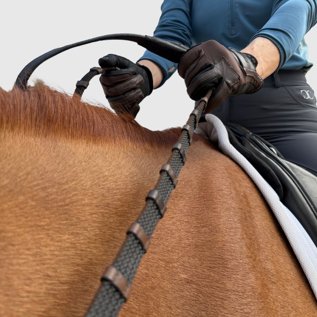 Correct Connect - Sure Grip Rubber Rein with 1" Hand Stop