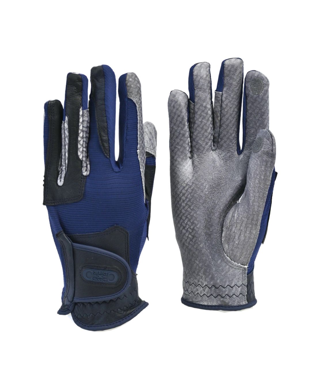 Correct Connect - Oil-Tac Copper Tech™️ Leather Premium Riding Glove in Navy