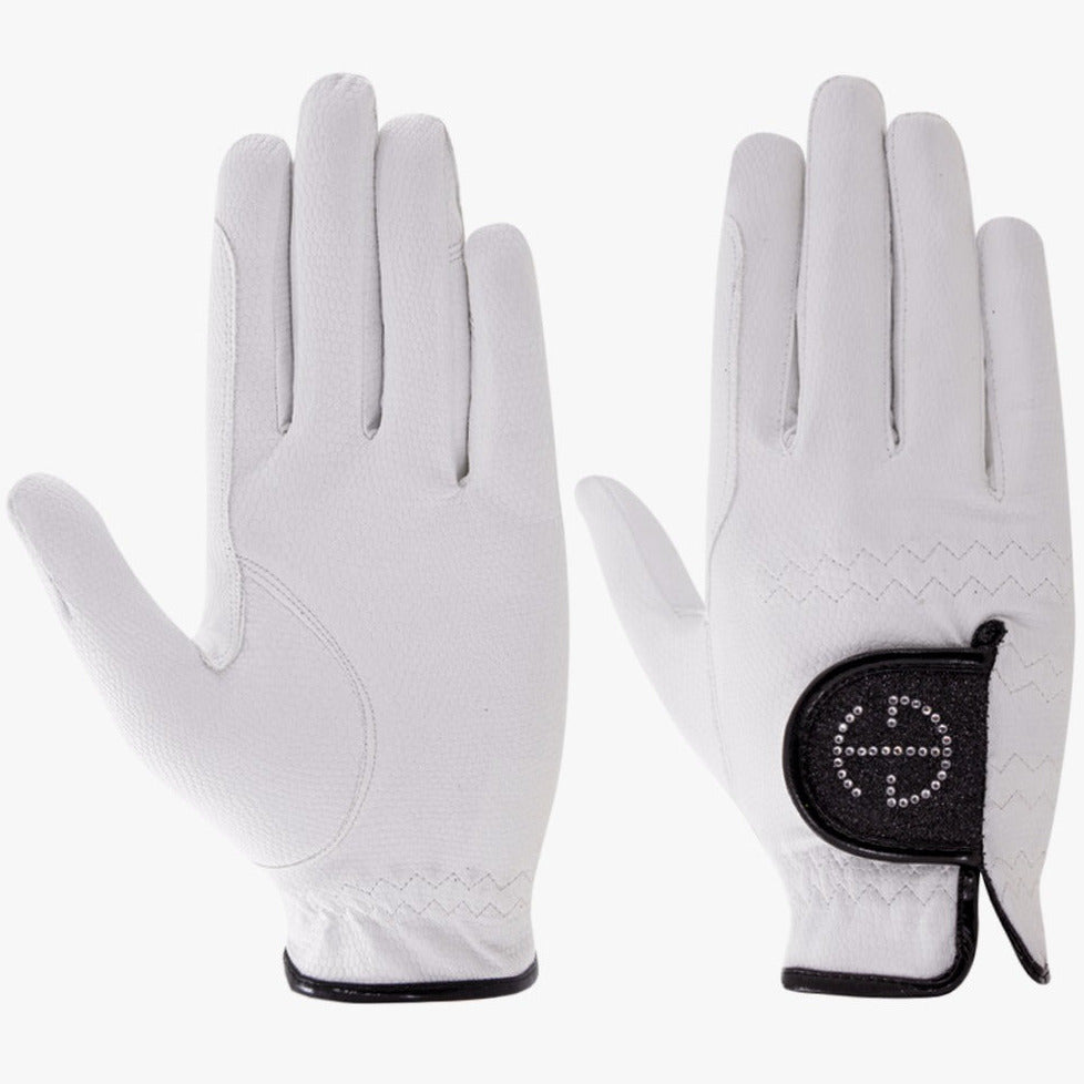 Halter Ego - Competition Gloves - Jet Black Glitter & Crystal Logo