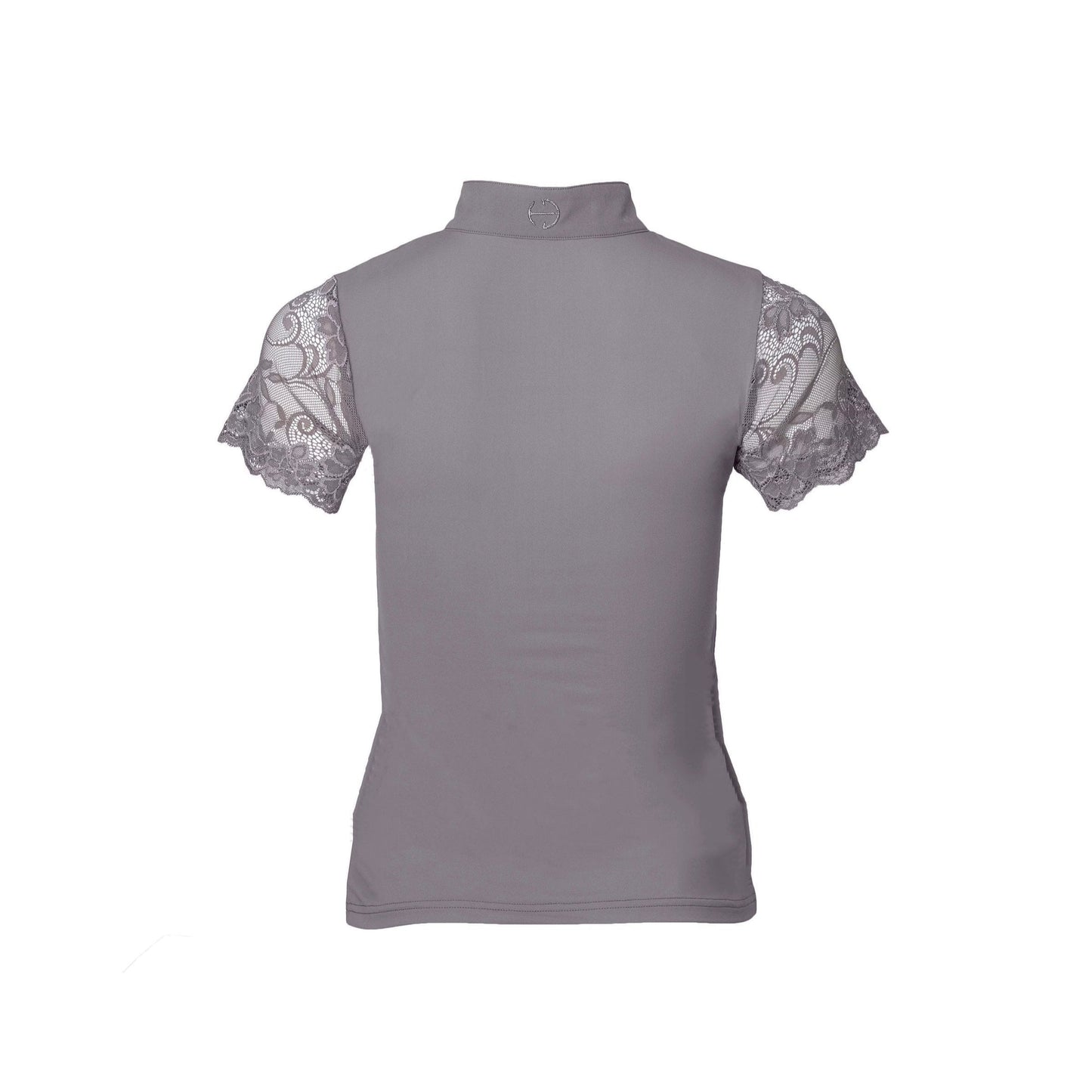 Halter Ego - Tara Short Sleeve Lace Competition Shirt - Dove Grey