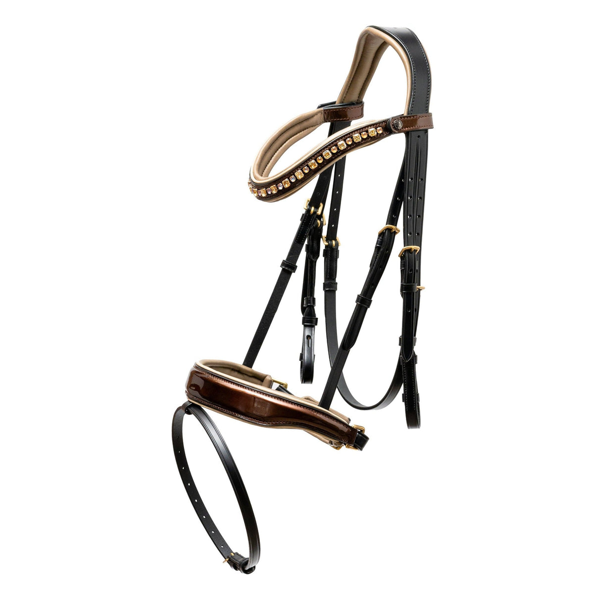 Halter Ego - The Champagne Black Leather Snaffle Bridle