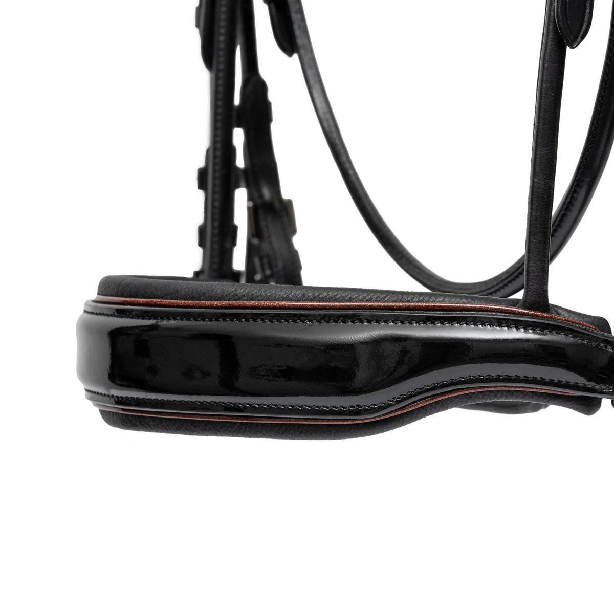 Halter Ego - The Aachen Rolled Black Patent Leather Double Bridle