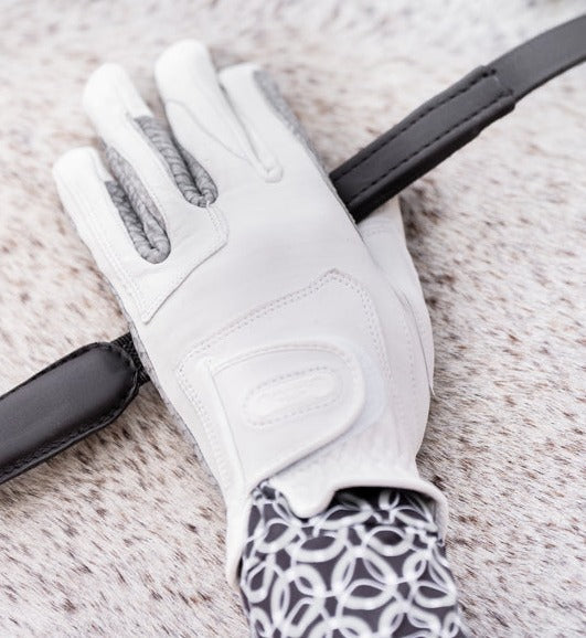 Correct Connect - Oil-Tac Copper Tech™️ Leather Premium Riding Glove in White