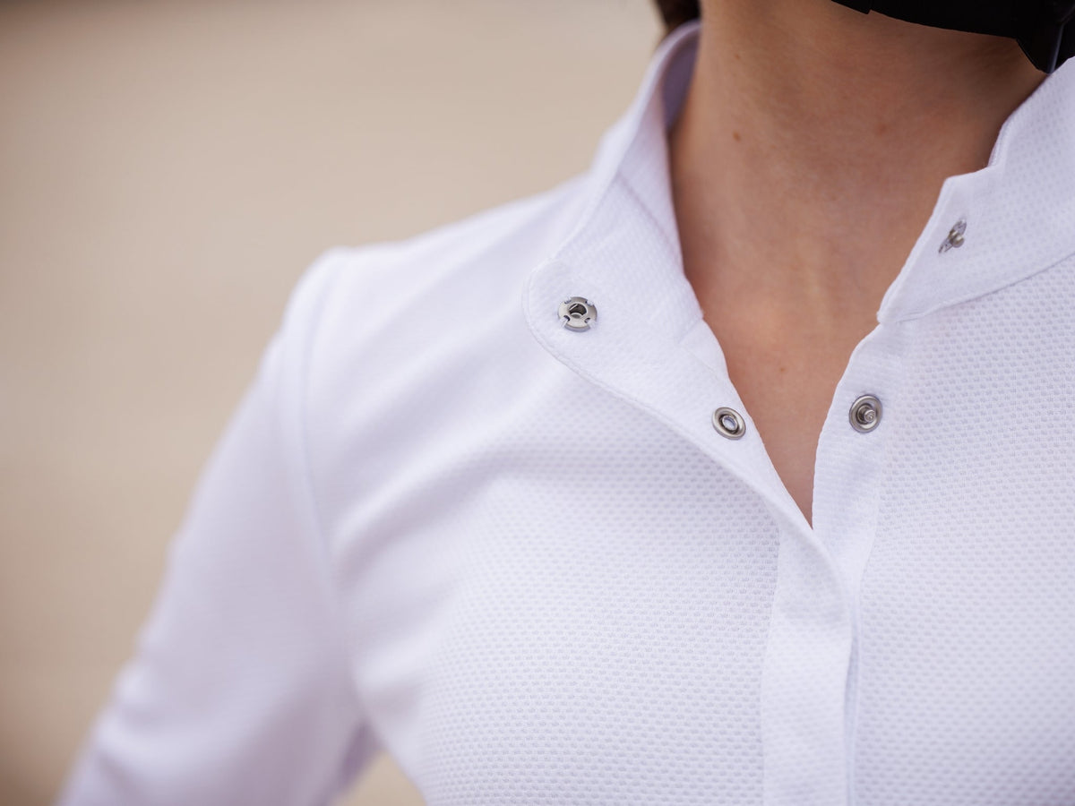 Essex Classics - Cambridge Girls Long Sleeve Show Shirt - White