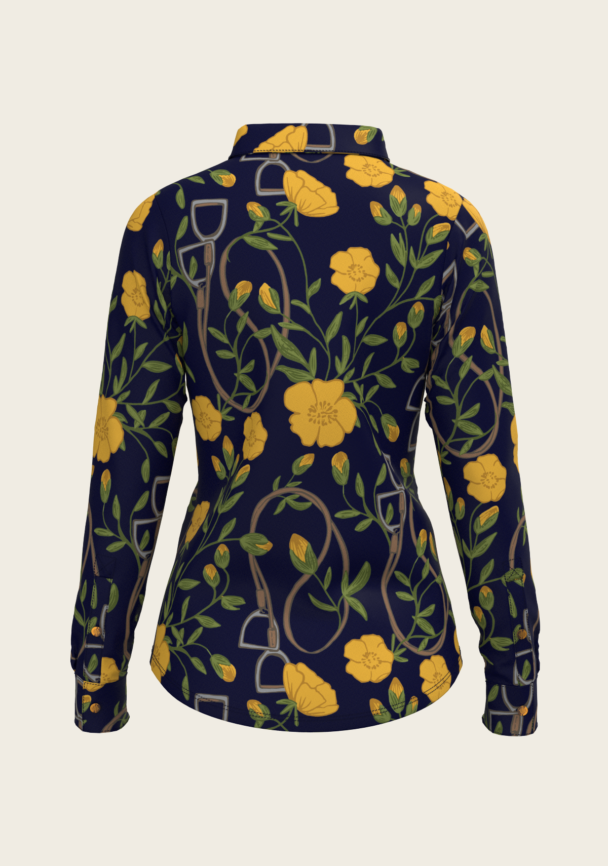 Espoir Navy Stirrups Ladies Casual Button Shirt