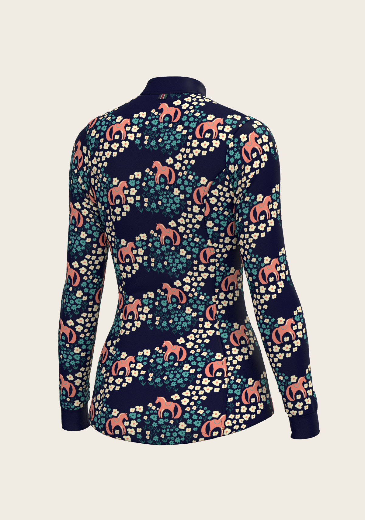 Espoir - Cavallo in Teal in Navy Quarter Zip Sun Shirt