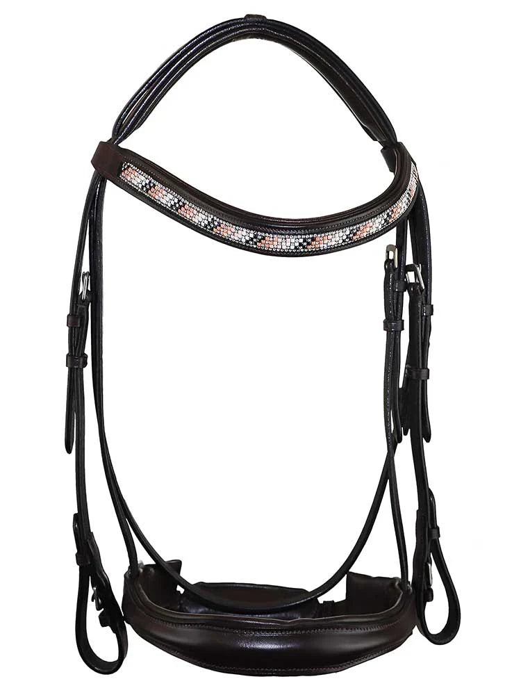 Grewal Equestrian - Cologne Snaffle Bridle with Beaded Browband