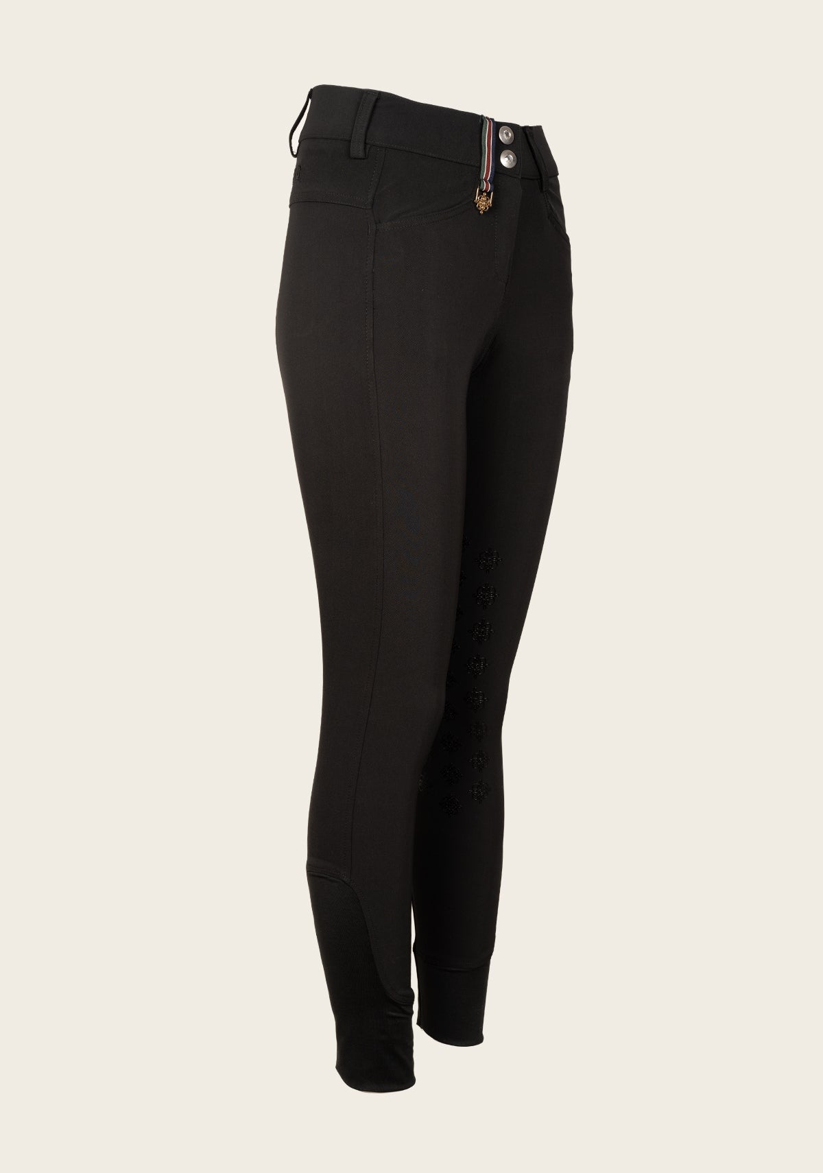 Espoir - Coquet High Waist Coolmax Black Knee Patch Breeches
