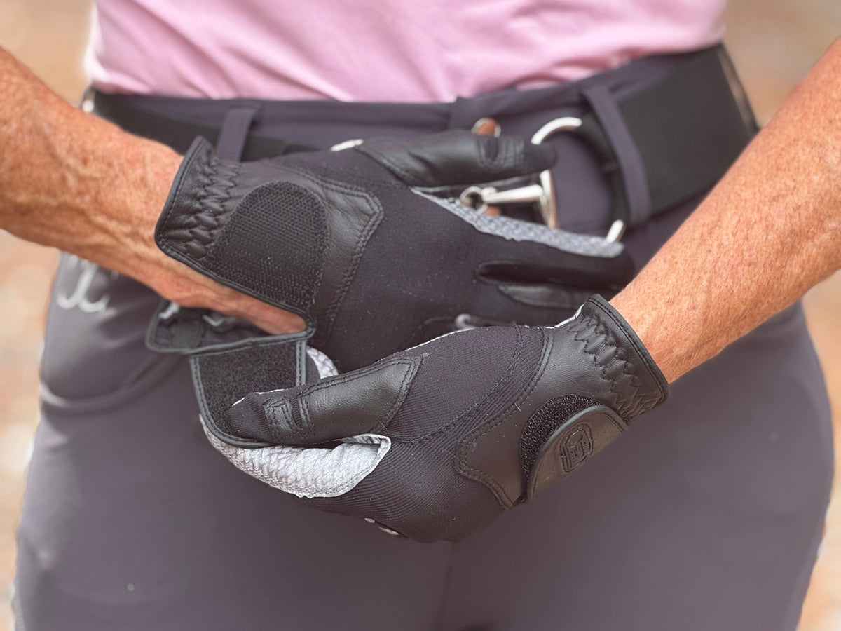 Correct Connect - Oil-Tac Copper Tech™️ Leather Premium Riding Glove in Black