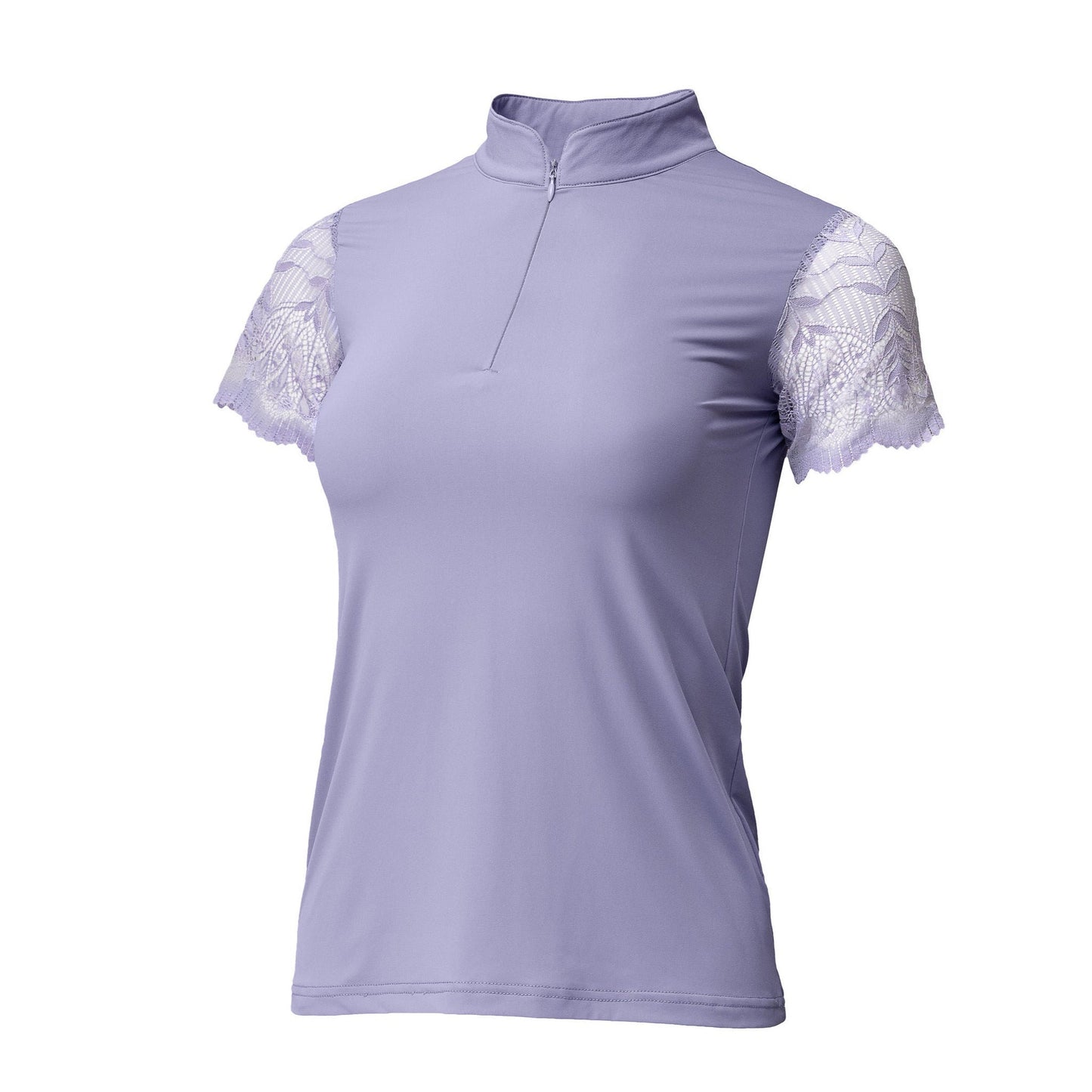 Halter Ego - Charlie Short Sleeve Lace Riding Shirt - Lilac