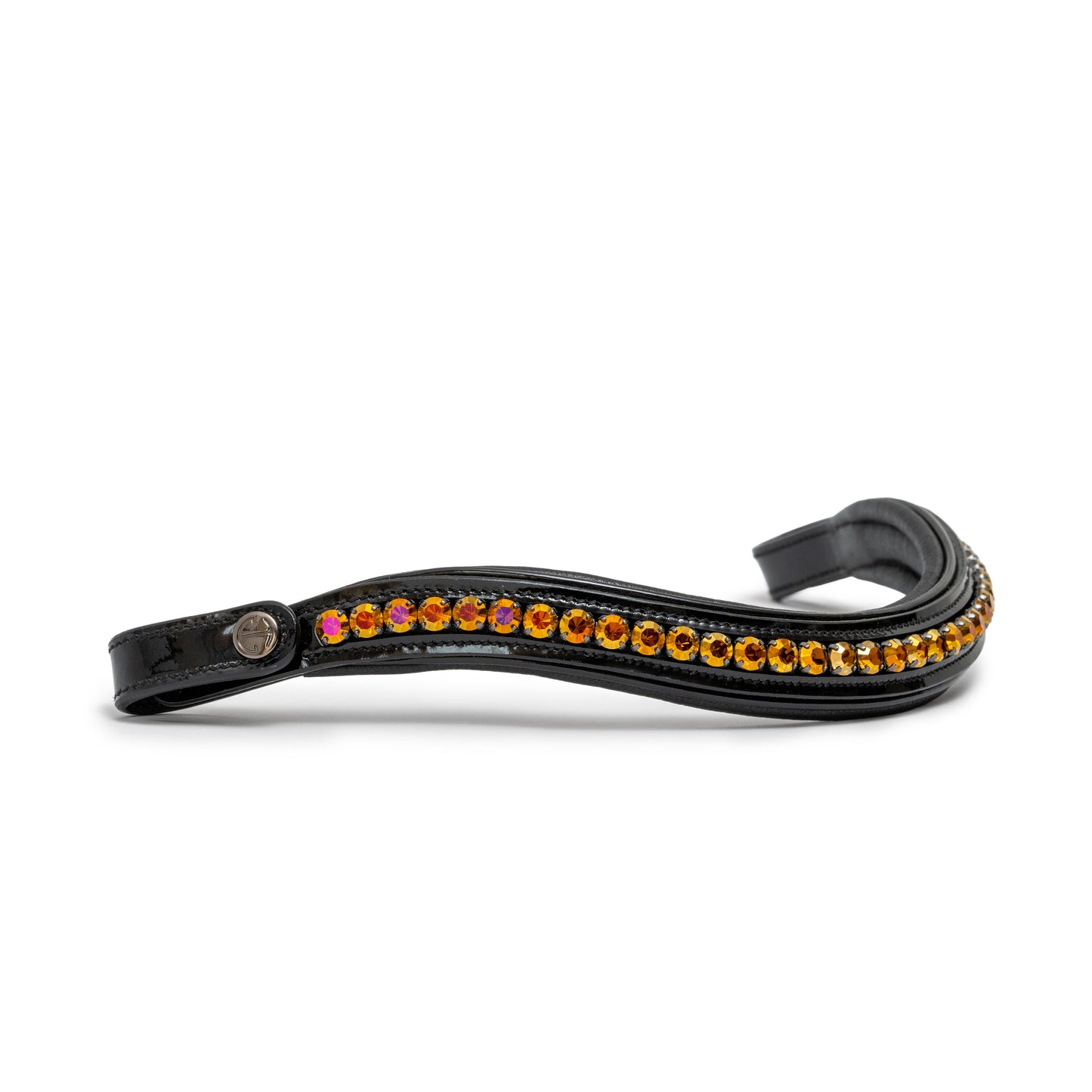 Halter Ego - The Umbria Rolled Black Patent Leather Double Bridle