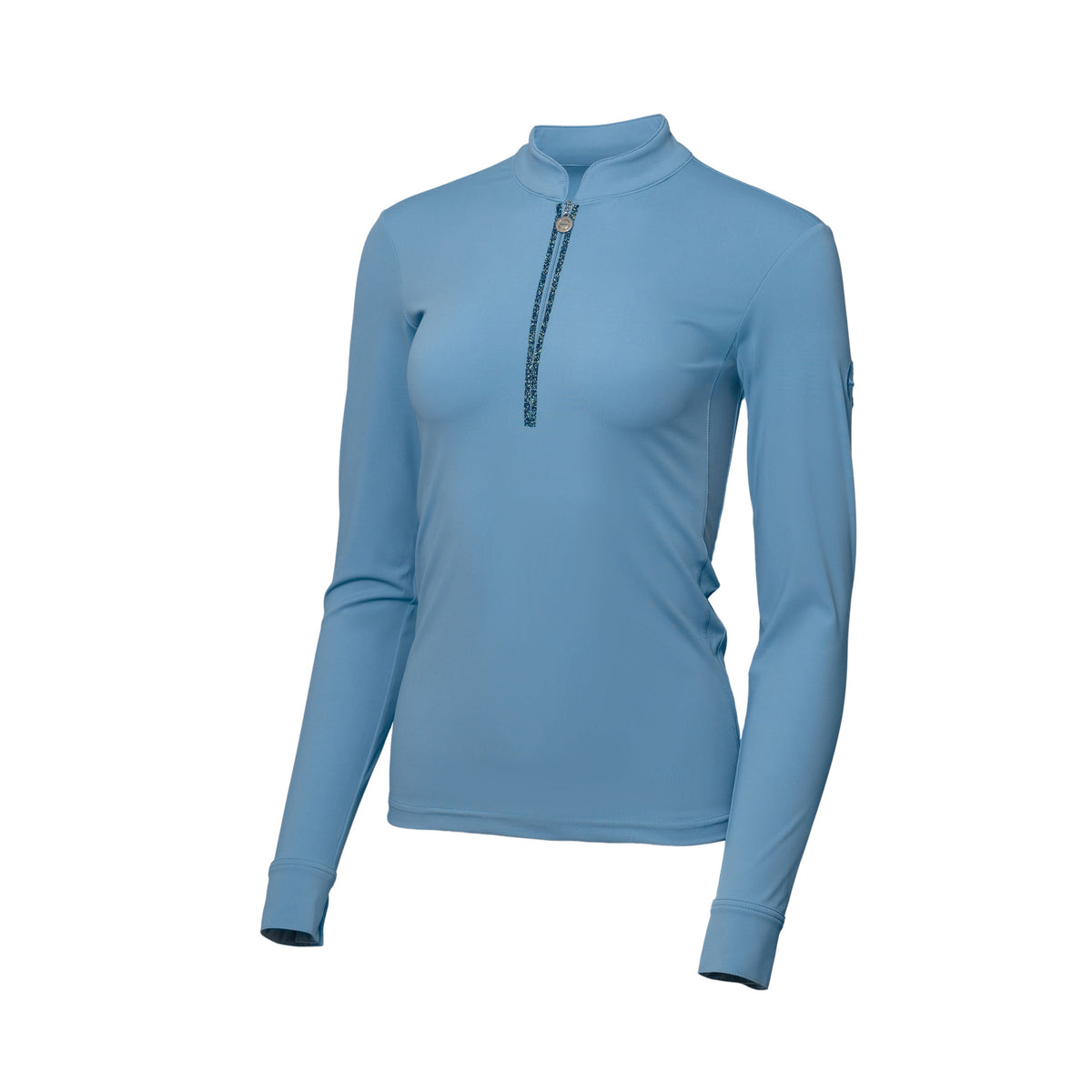Halter Ego - Heidi - Long Sleeve Riding Top with Crystal Fabric Trim