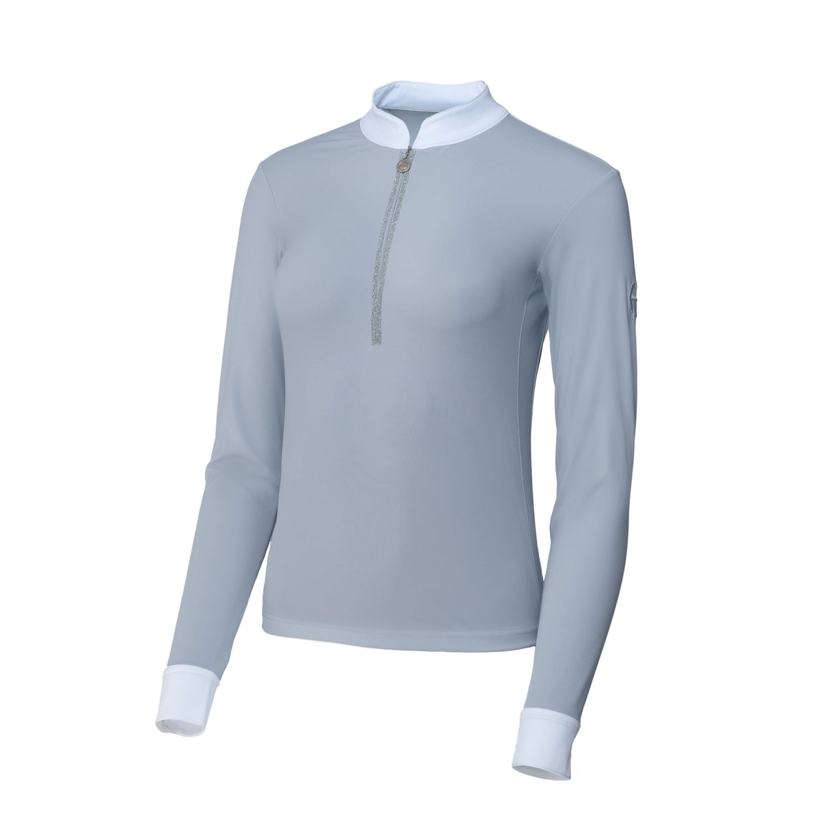 Halter Ego - Heidi - Long Sleeve Riding Top with Crystal Fabric Trim
