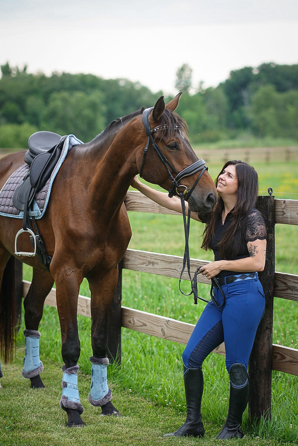 Halter Ego - Evolution Contrast Full Seat Breeches - Cobalt Blue & Navy Blazer Seat