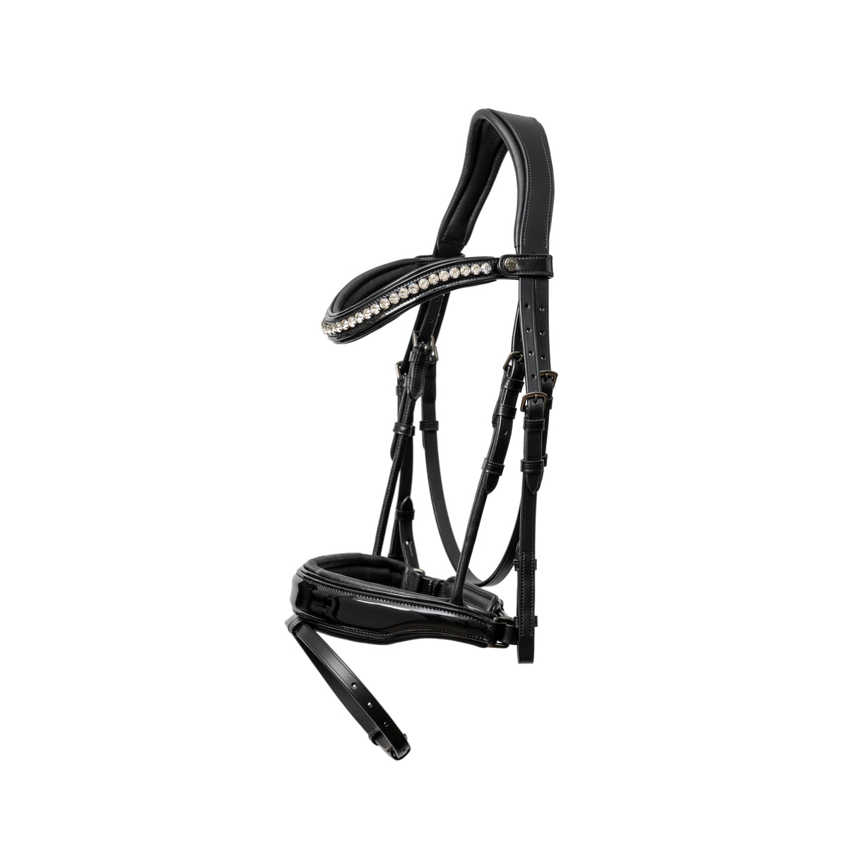 Halter Ego - Valentina Black Patent Sparkle Snaffle Bridle
