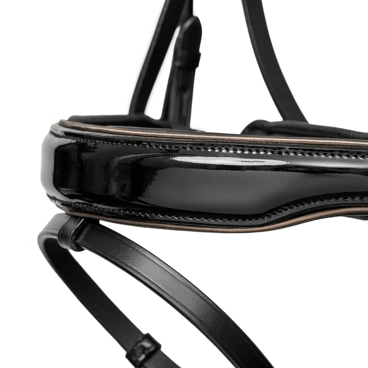 Halter Ego - Ocala Black Patent Leather Snaffle Bridle With Removable Flash