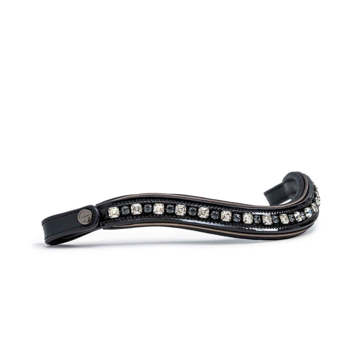 Halter Ego - Ocala Black Patent Leather Snaffle Bridle With Removable Flash