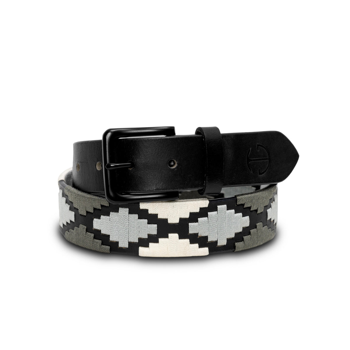Halter Ego - Sierra Blanca -Gunmetal Grey, Silver & Pearl Black Leather Polo Belt