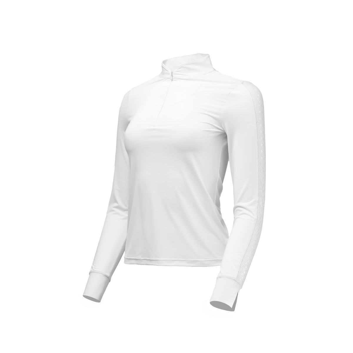 Halter Ego - Annabelle - Long Sleeve Lace Riding Top - White
