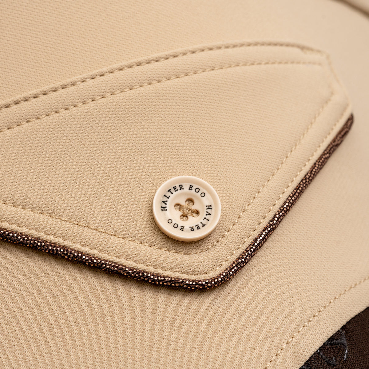 Halter Ego - Evolution Contrast Full Seat Breeches - Dull Gold & Black Coffee Seat