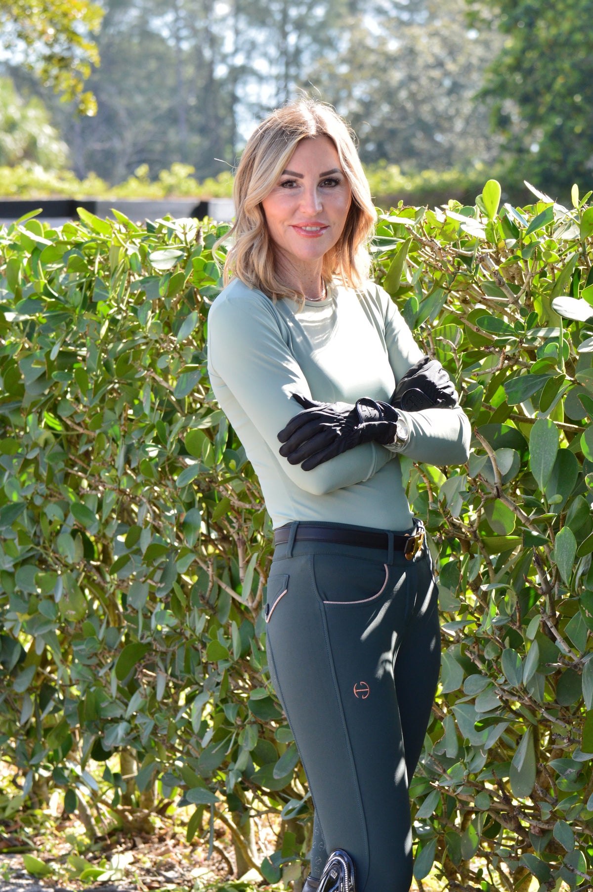 Halter Ego - Evolution Full Seat Breeches - Spruce & Rose Gold