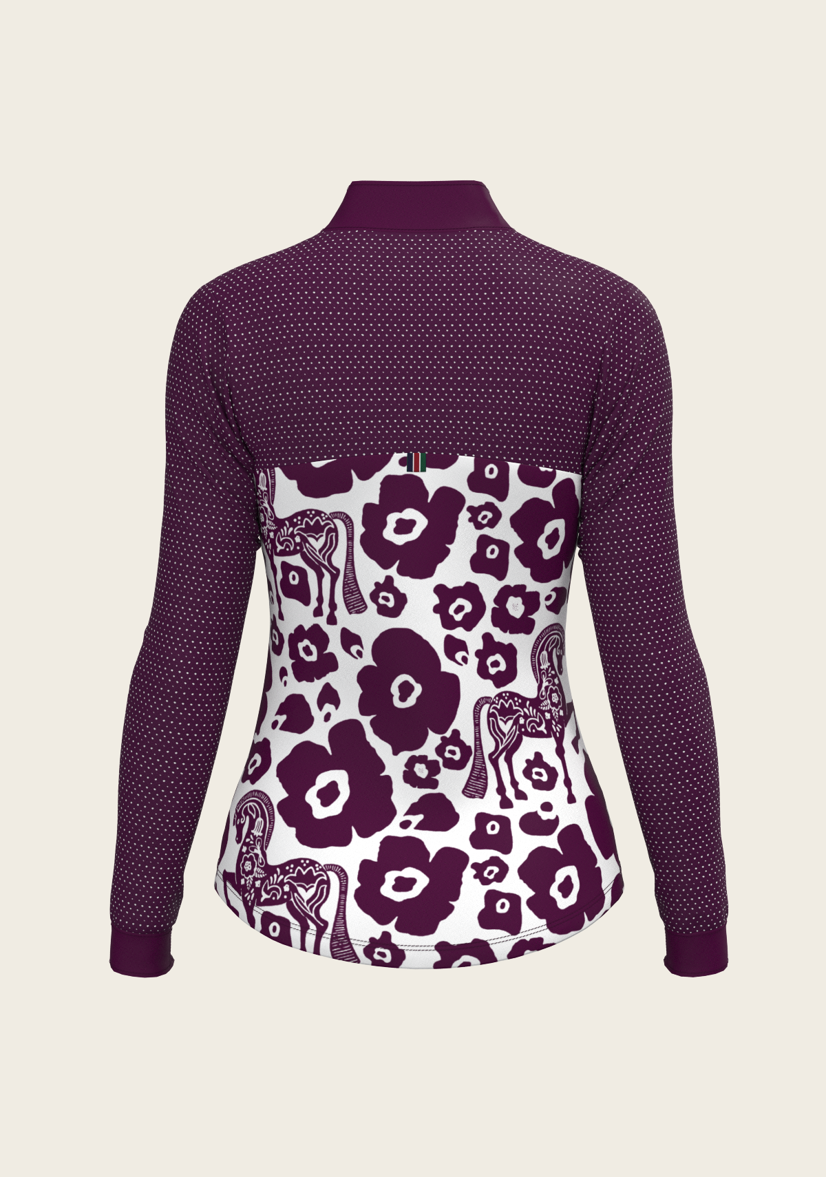 Espoir - Mulberry Splash Sport Mesh Quarter Zip Sun Shirt