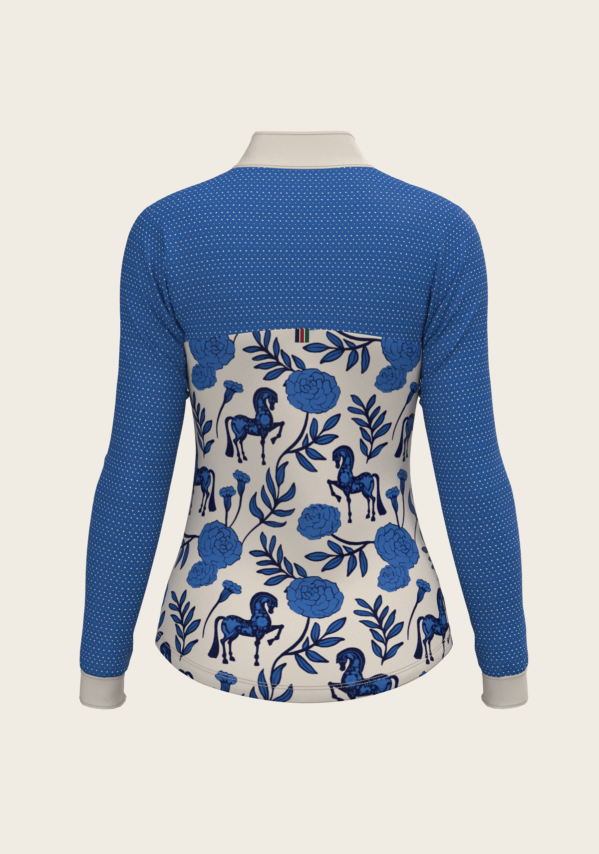 Espoir - Peony in Blue Sport Mesh Quarter Zip Sun Shirt