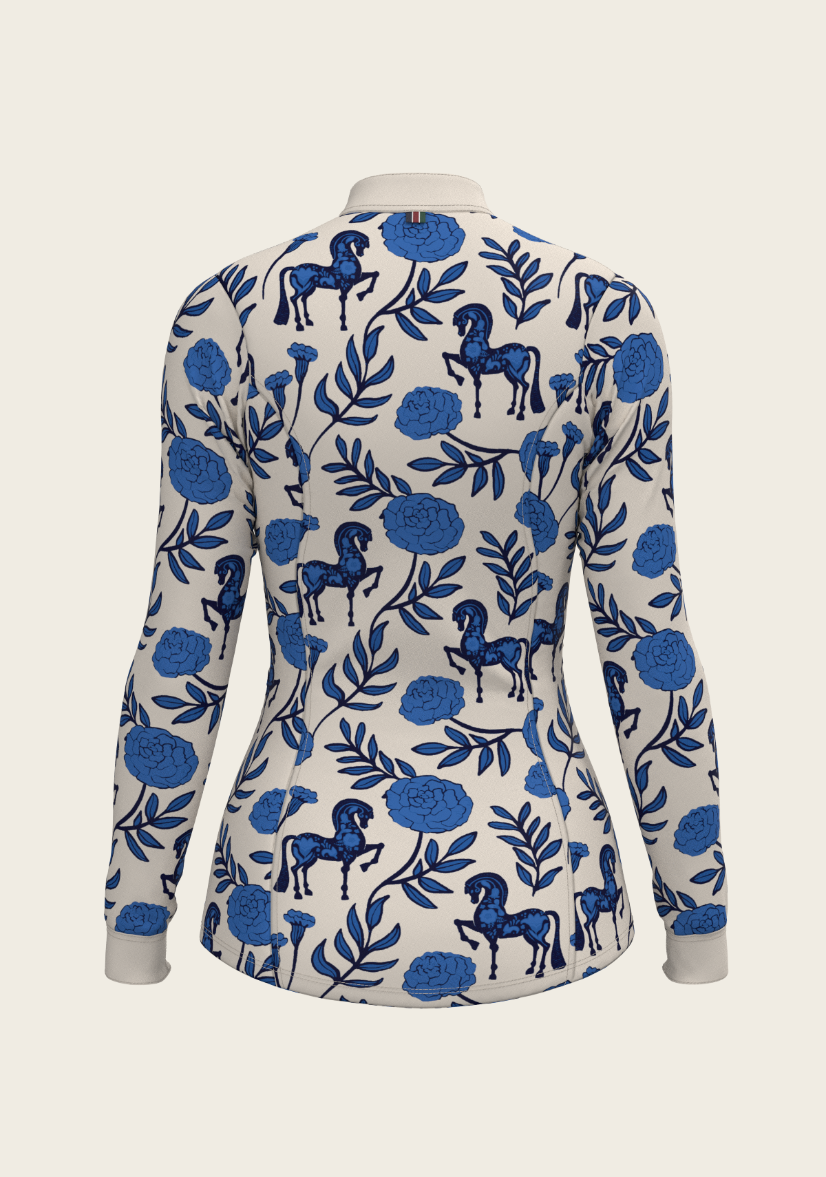 Espoir - Peony in Blue Quarter Zip Sun Shirt