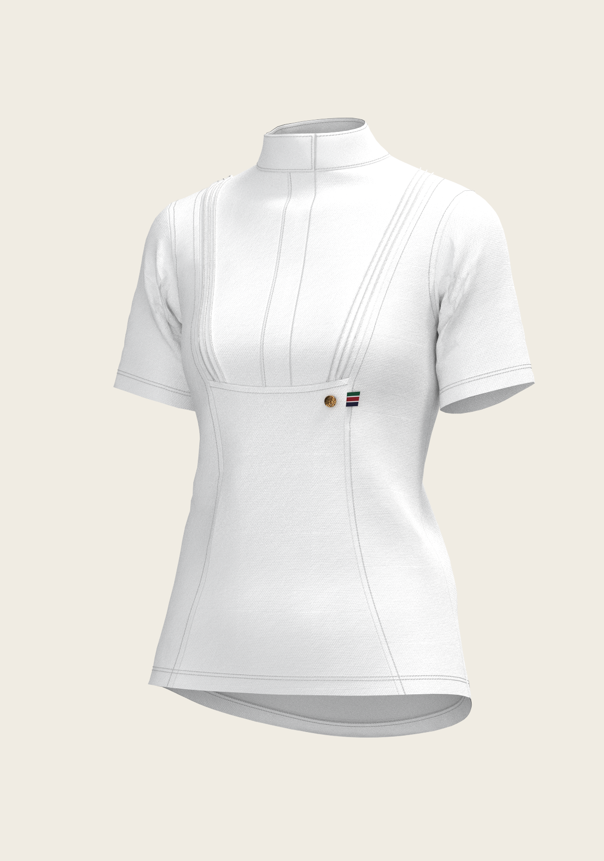 Espoir - Short Pleated Short Sleeve Show Shirt