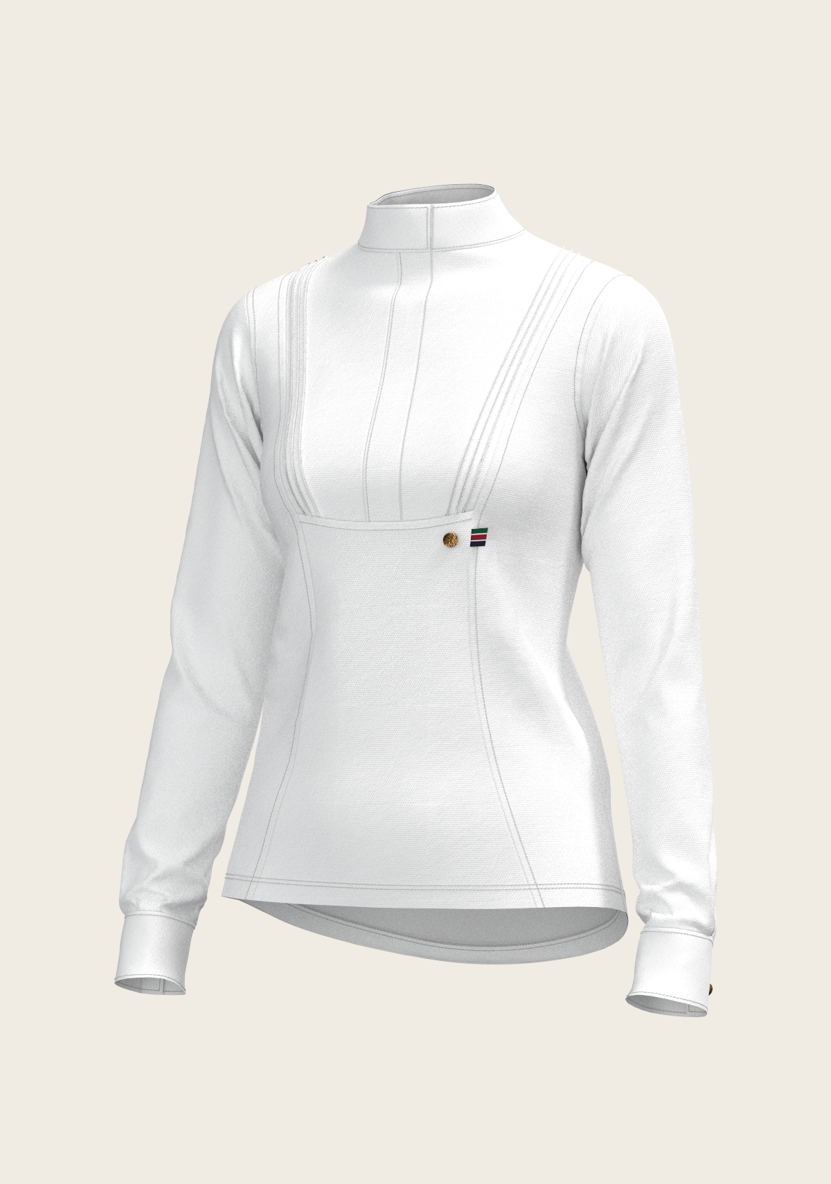 Espoir - Short Pleated Long Sleeve Show Shirt
