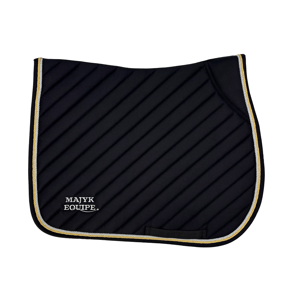 Majyk Equipe - Black Cotton Oblique Euro Saddle Pad