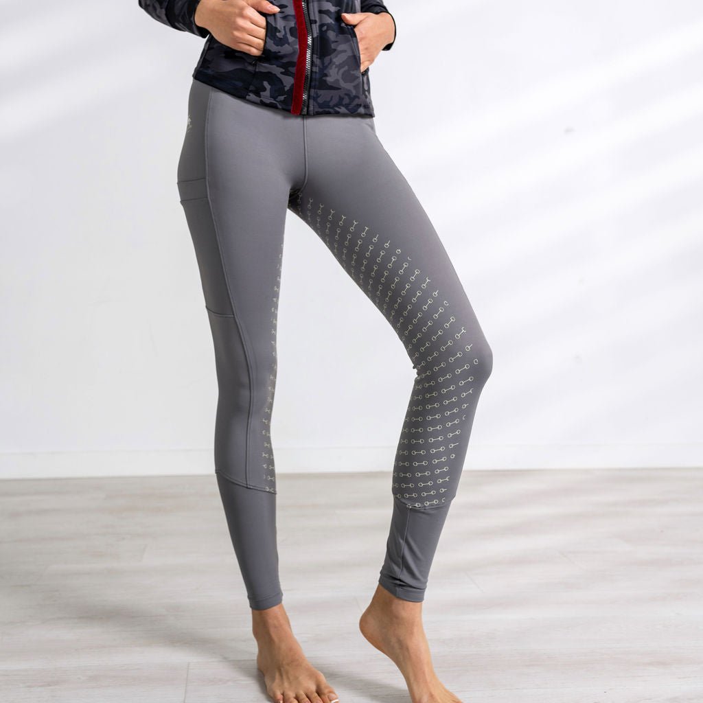 Uniqcorn Exceptionnel Hi-Rise Equestrian Tights "Shady Gray" - Full Seat