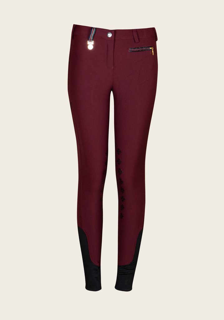 Espoir - Inspire Burgundy Knee Patch Bamboo Breeches