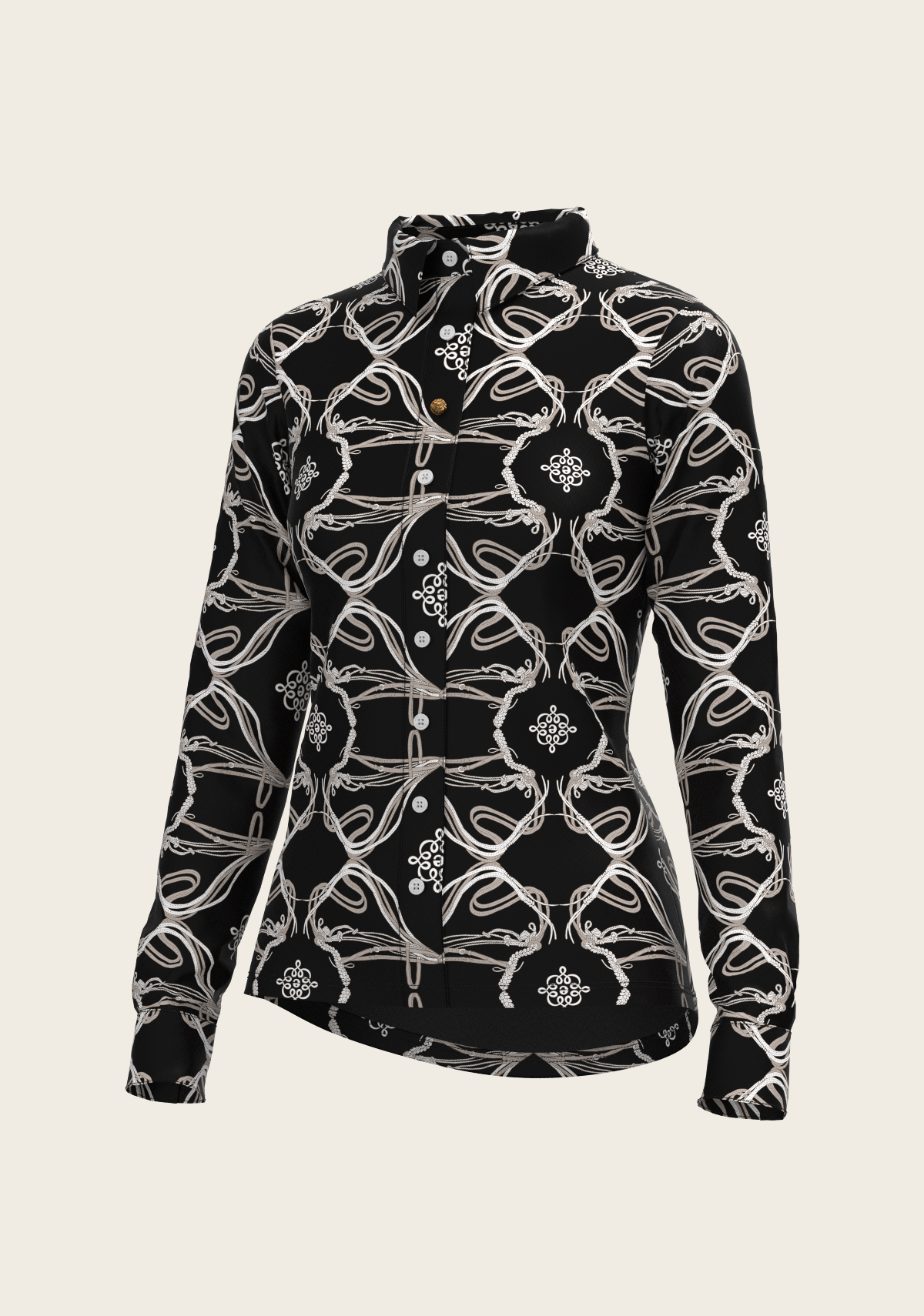 Espoir - Roped Bridles on Black Ladies Button Shirt