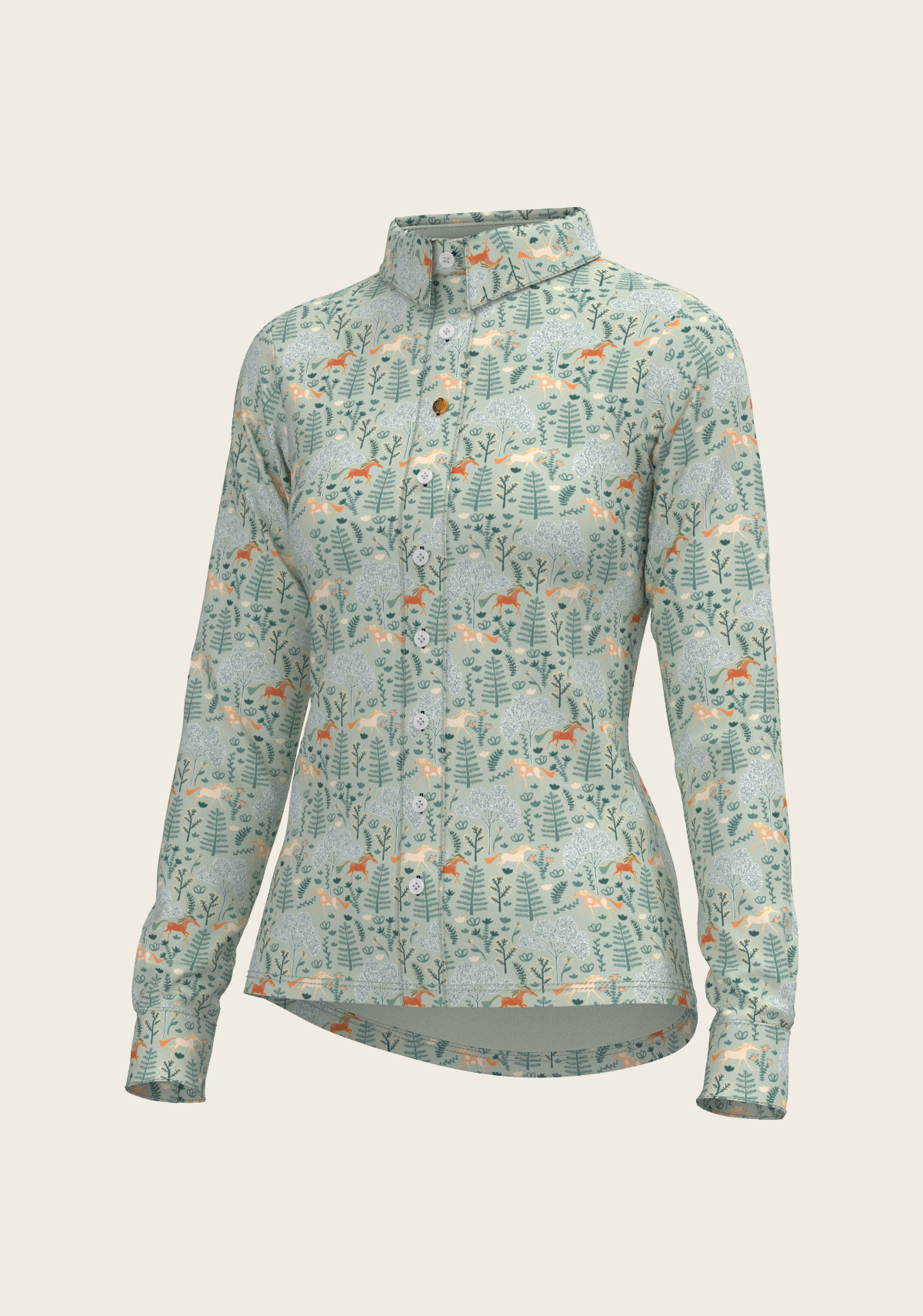 Espoir - Forest on Lime Ladies Button Shirt