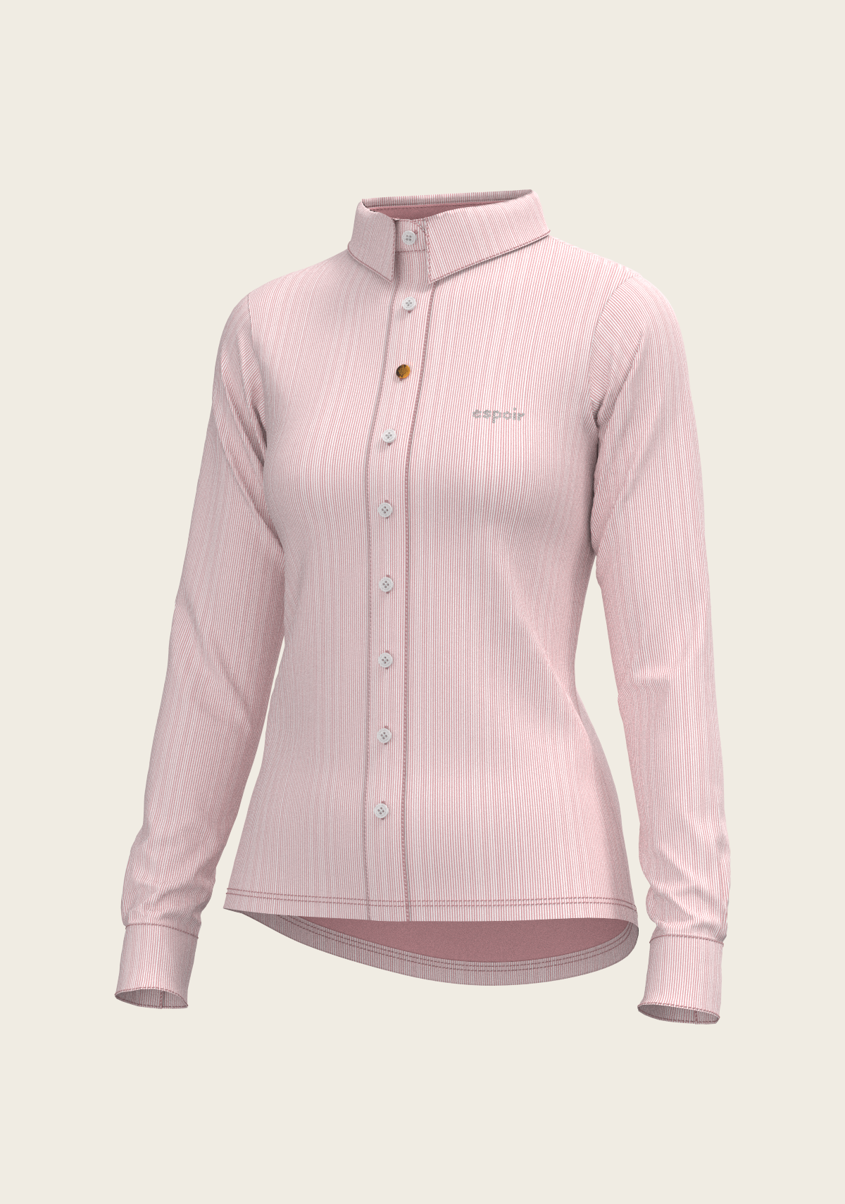 Espoir - Stripes on Rose Ladies Button Shirt