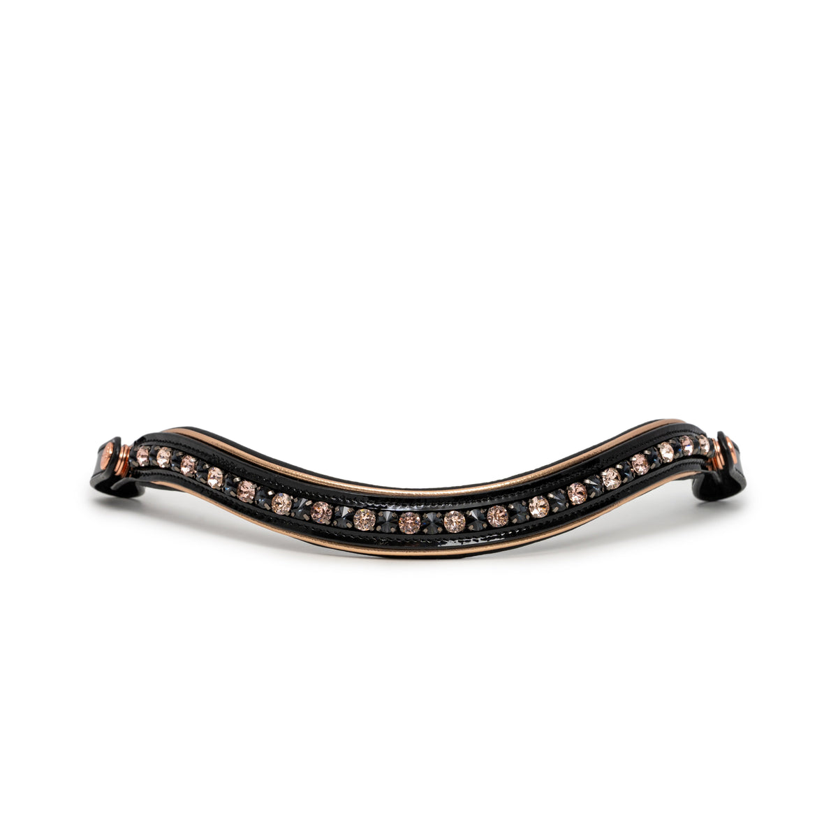 LIMITED EDITION: Aurelia Black Patent & Rose Gold Double Bridle
