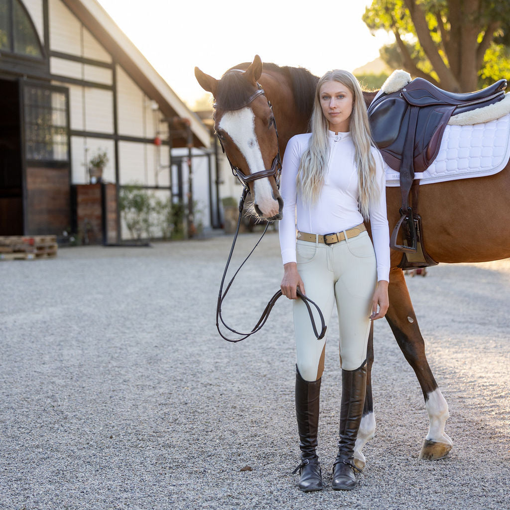 Halter Ego - Evolution Hampton Clarino Knee Patch Breeches - Hunter Tan