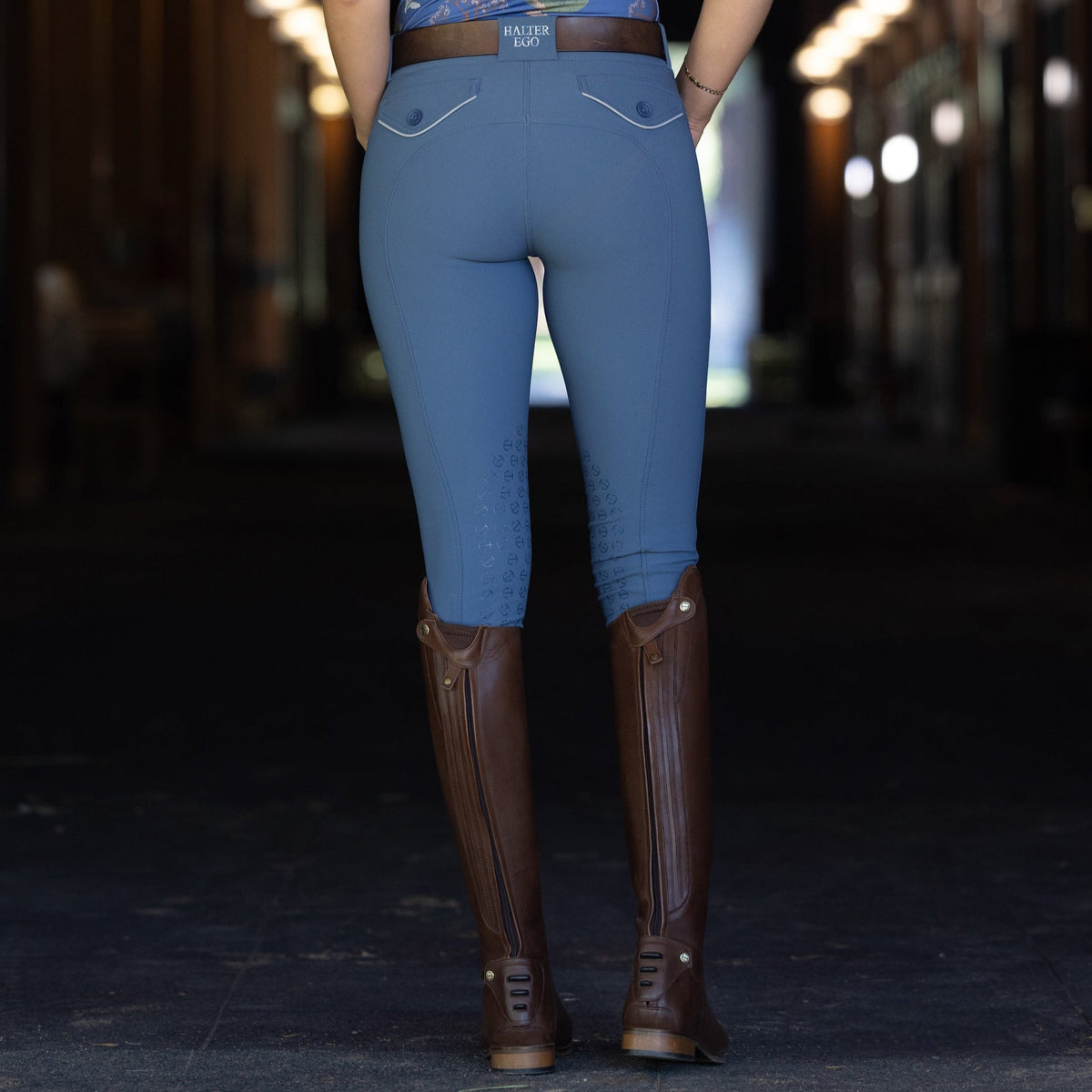 Halter Ego - Evolution Knee Patch Breeches - Carolina Blue