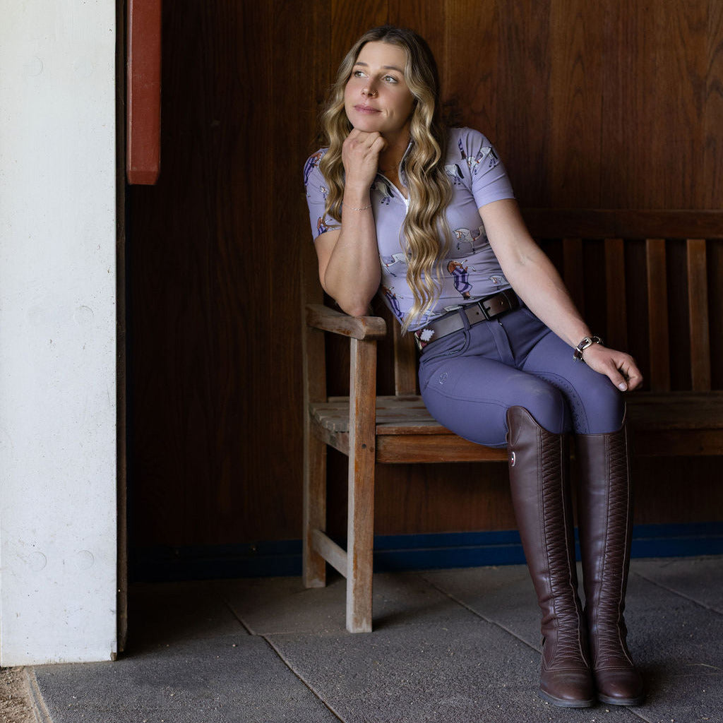 Halter Ego - Evolution Mystique Full Seat Breeches - Greystone - MID WAIST