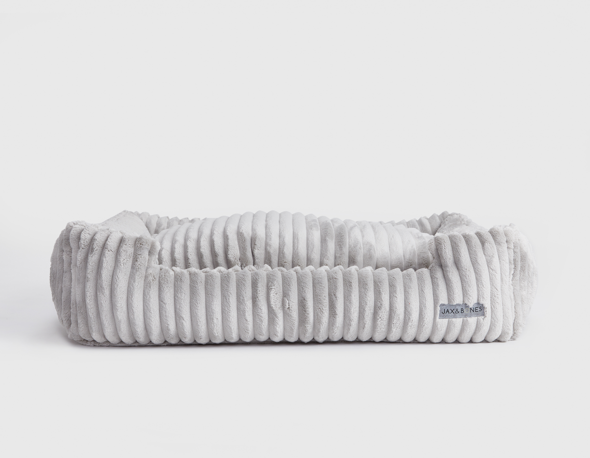 Jax & Bones - Luna Grey Corduroy Lounge Dog Bed