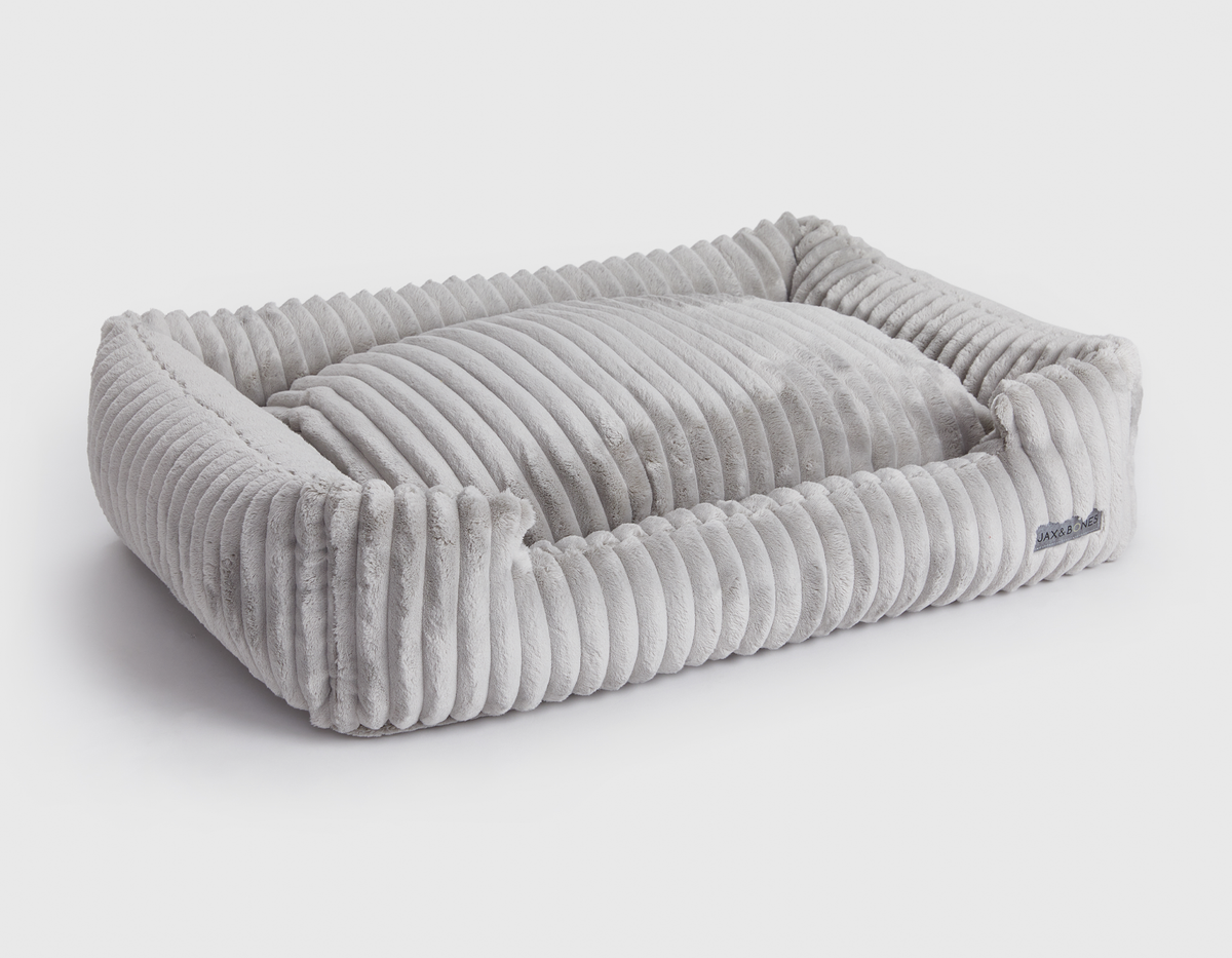 Jax & Bones - Luna Grey Corduroy Lounge Dog Bed